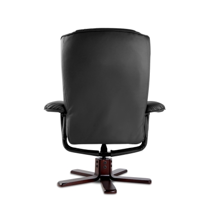 Artiss PU Leather Wood Armchair Recliner - Black - Image 5