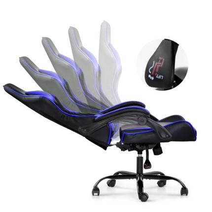 Artiss Gaming Office Chairs Computer Seating Racing Recliner Racer Black Blue - Image 3