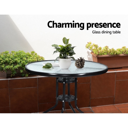 Gardeon Outdoor Furniture Dining Chairs Rattan Garden Patio Cushion Black 3PCS Tea Coffee Cafe Bar Set - Image 5