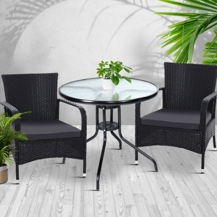 Gardeon Outdoor Dining Chairs Bistro Patio Furniture Chair Wicker Garden Extra Large Tea Coffee Cafe Bar Set - Image 7