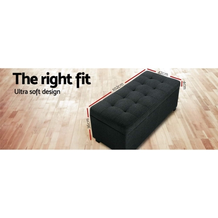 Premium Storage Ottoman - Charcoal - Image 2