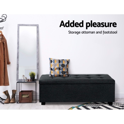 Premium Storage Ottoman - Charcoal - Image 3