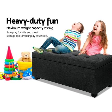 Premium Storage Ottoman - Charcoal - Image 4