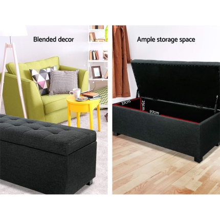 Premium Storage Ottoman - Charcoal - Image 5