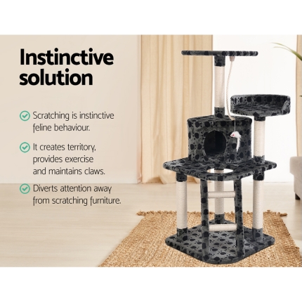 i.Pet Cat Tree 120cm Trees Scratching Post Scratcher Tower Condo House Furniture Wood 120cm - Image 3