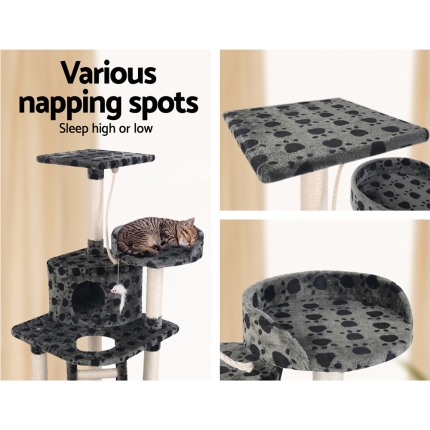 i.Pet Cat Tree 120cm Trees Scratching Post Scratcher Tower Condo House Furniture Wood 120cm - Image 6