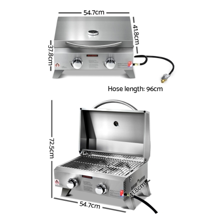 Grillz Portable 2 Burner Gas BBQ - Image 2