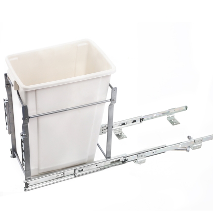 Devanti 20L Pull Out Bin Door Mount Kitchen Rubbish Bin White - Image 2