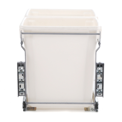 Devanti 2x15L Pull Out Bin Door Mount Kitchen Rubbish Bin White - Image 5