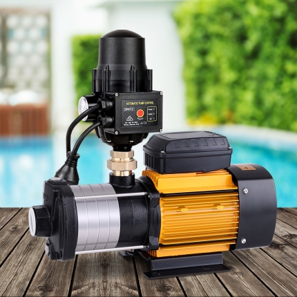 Giantz Multi Stage Water Pump Pressure Rain Tank Garden Farm House Irrigation 2000W Black Controller - Image 7
