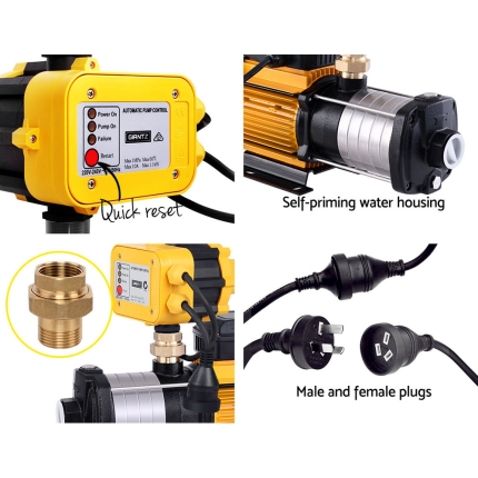 Giantz Multi Stage Water Pump Pressure Rain Tank Garden Farm House Irrigation 2500W - Image 5