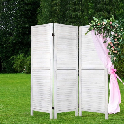 Artiss Room Divider Privacy Screen Foldable Partition Stand 3 Panel White - Image 7