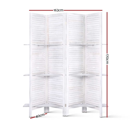 Artiss Room Divider Privacy Screen Foldable Partition Stand 4 Panel White - Image 2