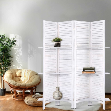 Artiss Room Divider Privacy Screen Foldable Partition Stand 4 Panel White - Image 7