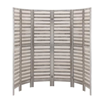 Artiss 6 Panel Room Divider Privacy Screen Foldable Wood Stand Grey - Image 3
