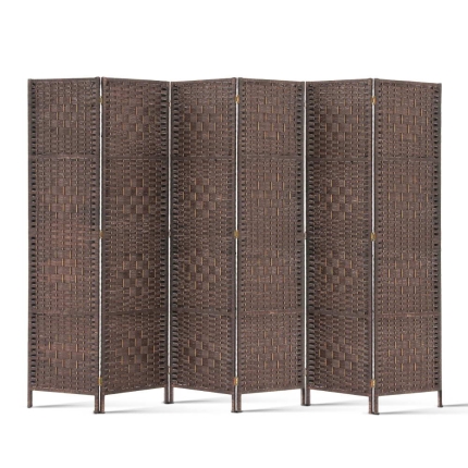 Artiss 6 Panel Room Divider - Brown - Image 3