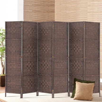 Artiss 6 Panel Room Divider - Brown - Image 7