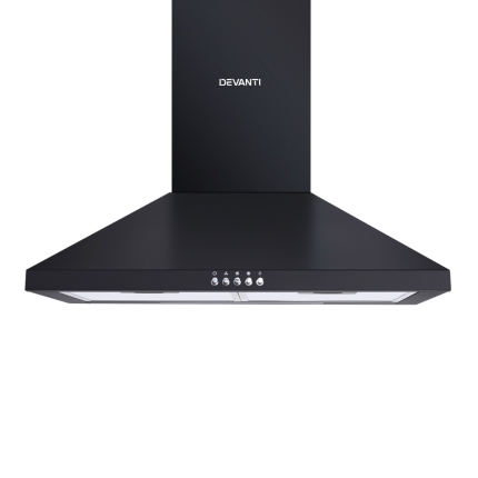 Devanti Pyramid Range Hood Rangehood 600mm 60cm Kitchen Canopy Black - Image 3