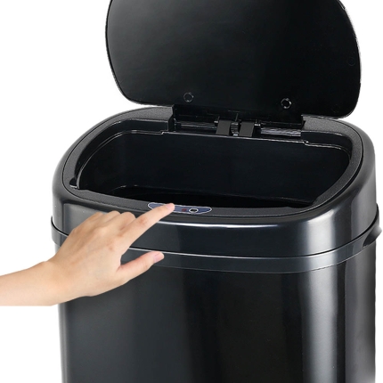 58L Motion Sensor Rubbish Bin - Black - Image 5