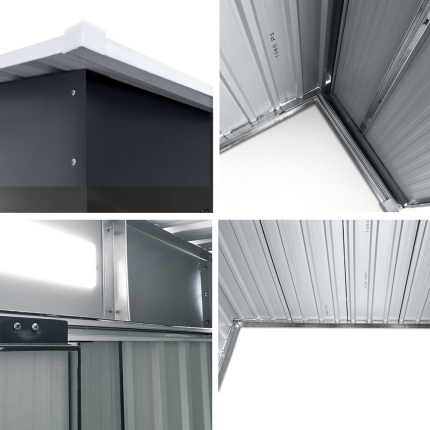 Giantz 1.94 x 1.21m metal Tool Shed - Grey - Image 6