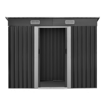 Giantz 2.38 x 1.31m Steel Garden Shed - Grey - Image 3