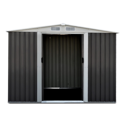 Giantz 2.05 x 2.57m Steel Garden Shed with Roof - Grey - Image 3