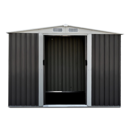 Giantz 2.05 x 2.57m Steel Base Garden Shed - Grey - Image 3