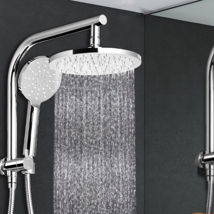 Cefito WELS 9'' Rain Shower Head Set Round Handheld High Pressure Wall Chrome - Image 7