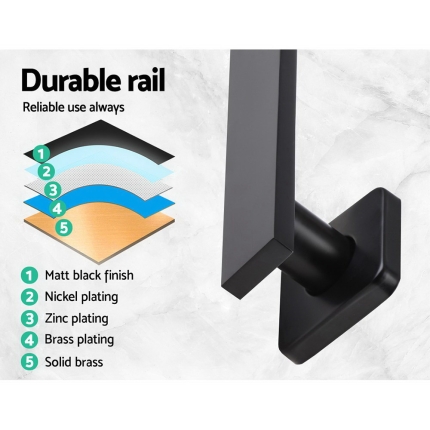 Cefito WElS 8'' Rain Shower Head Mixer Square High Pressure Wall Arm DIY Black - Image 5