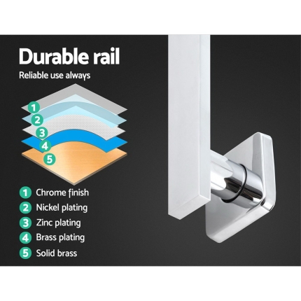 Cefito WElS 8'' Rain Shower Head Set Square High Pressure Wall Arm DIY Chrome - Image 5