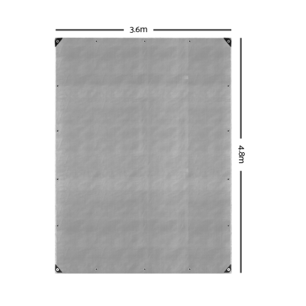 Instahut 3.6x4.8m Tarp Camping Tarps Poly Tarpaulin Heavy Duty Cover 180gsm Silver - Image 2
