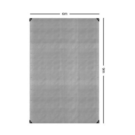 Instahut 6x9m Tarp Camping Tarps Poly Tarpaulin Heavy Duty Cover 180gsm Silver - Image 2