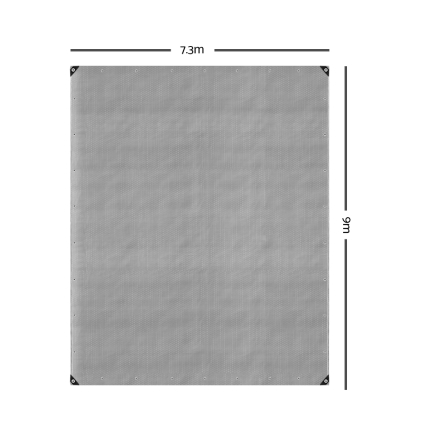 Instahut 7.3x9m Tarp Camping Tarps Poly Tarpaulin Heavy Duty Cover 180gsm Silver - Image 2