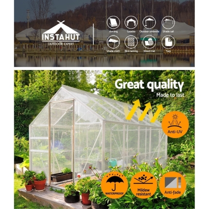 Instahut 4x5m Tarp Camping Tarps Poly Tarpaulin Heavy Duty Cover 135gsm Clear - Image 4