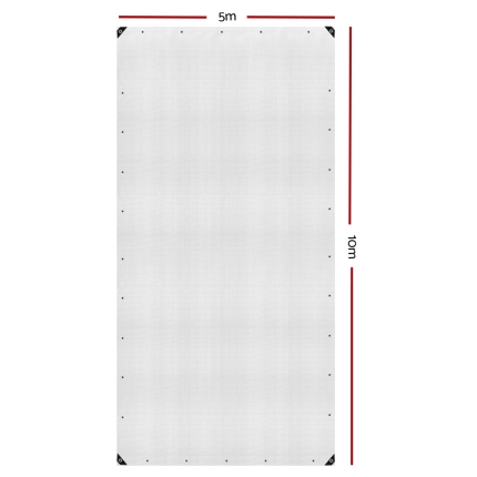 Instahut 5x10m Tarp Camping Tarps Poly Tarpaulin Heavy Duty Cover 135gsm Clear - Image 2