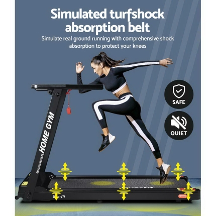 Everfit Electric Treadmill Home Gym Exercise Running Machine Fitness Equipment Compact Fully Foldable 420mm Belt Black - Image 5