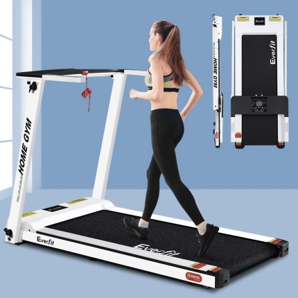 Everfit Electric Treadmill Home Gym Exercise Running Machine Fitness Equipment Compact Fully Foldable 420mm Belt White - Image 7