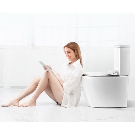 Cefito Toilet Suite Rimless Flush Back to Wall Soft Close Seat Wels Bathroom White - Image 3