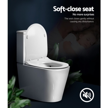 Cefito Toilet Suite Rimless Flush Back to Wall Soft Close Seat Wels Bathroom White - Image 5