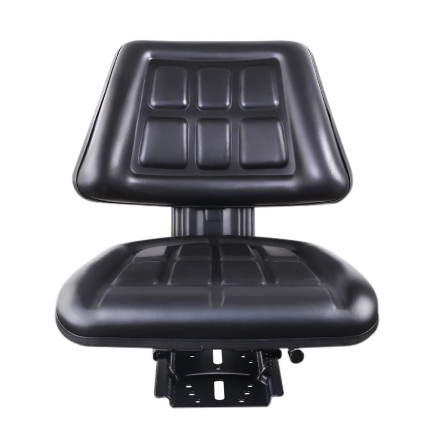 Giantz PU Leather Tractor Seat with Sliding Track - Black - Image 4