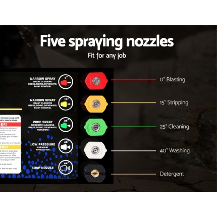 Giantz 4800PSI 20M Petrol High Pressure Cleaner Washer Water Jet Hose Gurney - Image 3