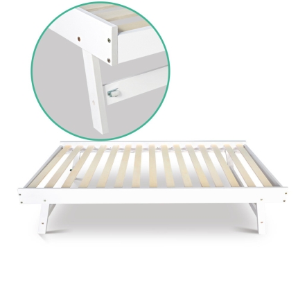 Artiss Single Wooden Trundle Bed Frame Timber Kids Adults - Image 5