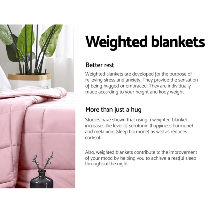 Giselle Weighted Blanket Adult 9KG Heavy Gravity Blankets Cooling Summer Pink - Image 4