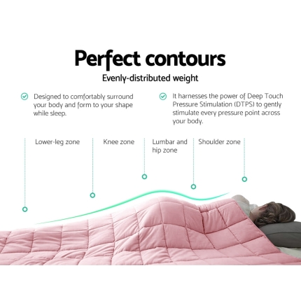 Giselle Weighted Blanket Adult 9KG Heavy Gravity Blankets Cooling Summer Pink - Image 5