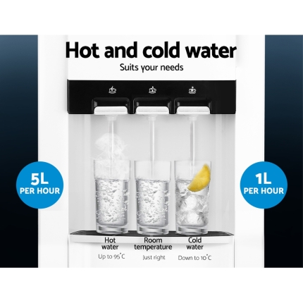 Devanti 22L Bench Top Water Cooler Dispenser Filter Purifier Hot Cold Room Temperature Three Taps - Image 6