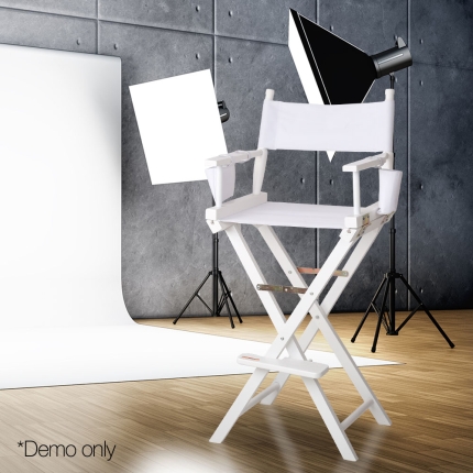 Artiss Tall Director Chair - White - Image 6