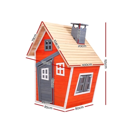 Kids Cubby House Wooden Outdoor Playhouse Childrens Toys Party Gift - Image 2