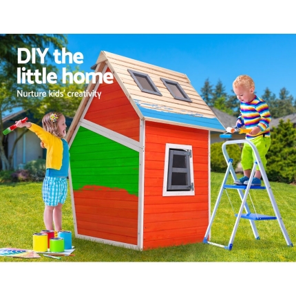 Kids Cubby House Wooden Outdoor Playhouse Childrens Toys Party Gift - Image 3