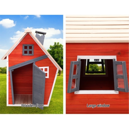 Kids Cubby House Wooden Outdoor Playhouse Childrens Toys Party Gift - Image 5