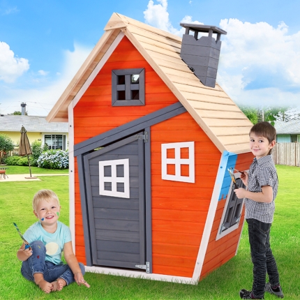 Kids Cubby House Wooden Outdoor Playhouse Childrens Toys Party Gift - Image 7